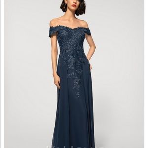 Navy blue Mother of the Bride dress